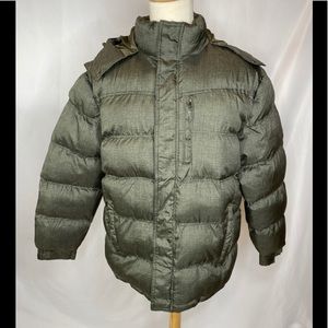 NORDICTRACK Olive Green Full Zip Coat Size L wHood